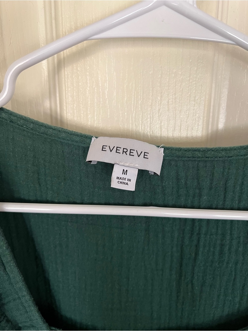 Evereve Cotton Gauze Peasant Blouse Puff Sleeve Medium - Picture 2 of 7